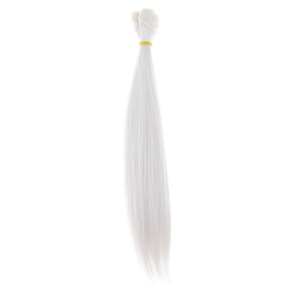 25x100cm Straight Hair Heat Resistant Doll Hair Doll Making Supplies Hair Wigs BJD Doll Hair Wig - White