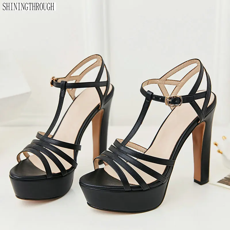 

women 13cm super high heel sandals platform gladiator sandal shoes party dress shoe woman T-strap high heels