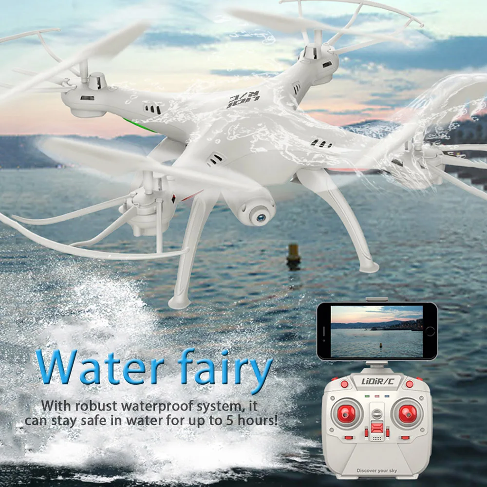 

RC Drone With WiFi FPV HD Camera LiDiRC L15FW Quadcopter 2.4GHz 4CH 6 Axis Gyro Waterproof Headless Mode Helicopter VS JJRC H37