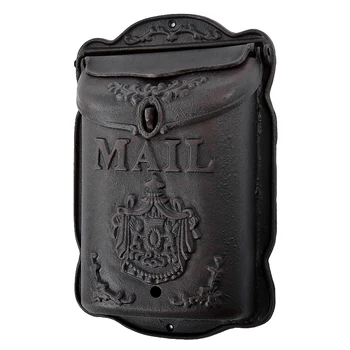 

Rural Style Heavy Duty Wall Mounted Cast Iron Mailbox Metal Mail Box Newspaper Letter Post Box Rustic Postbox Gardon Yard