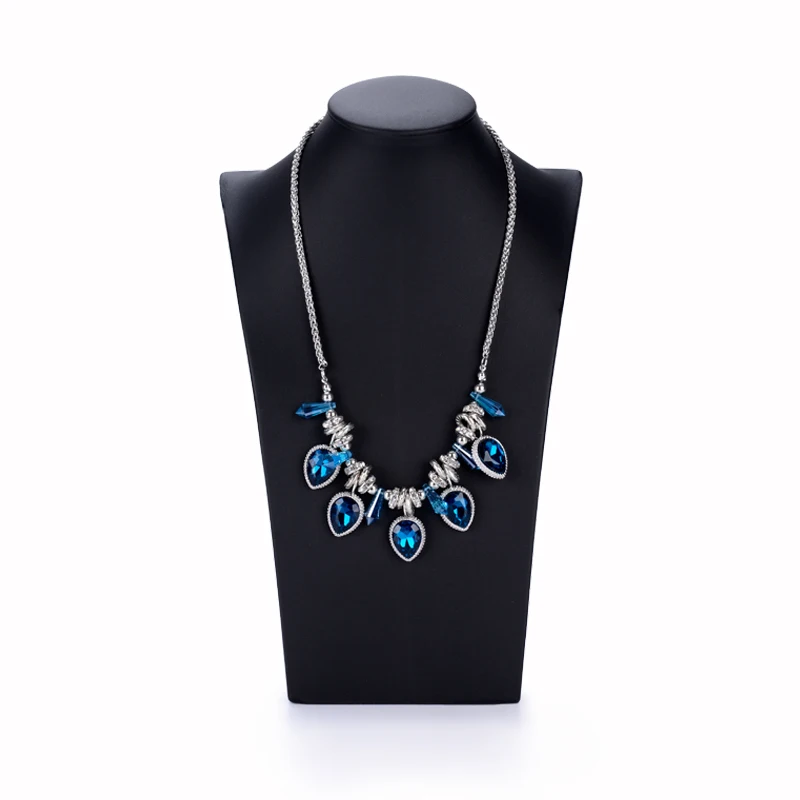 Oirlv elegant black color PU leather mannequin display stand for pendant necklace holder necklaces bust sweather chain displays Jewelry Packaging