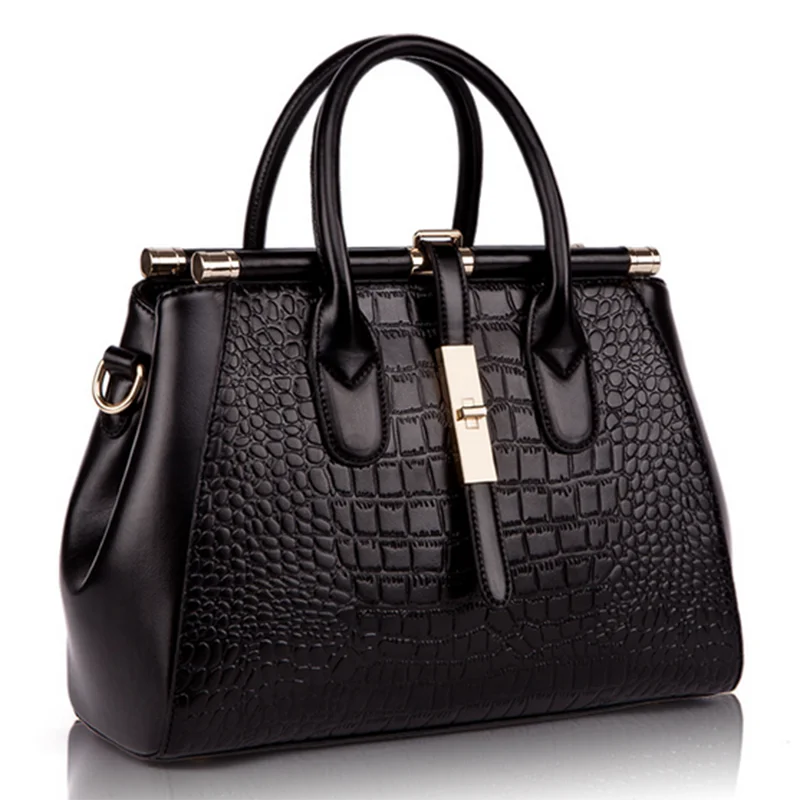 Yirenfang натуральная кожа Аллигатор роскошные сумки женская сумка дизайнерские женские сумки-мессенджеры женские сумки известных брендов - Цвет: Черный