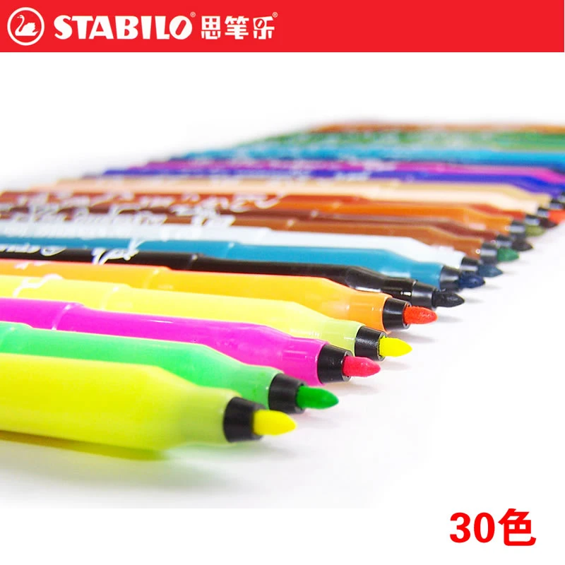 Pack van 30 stks) stabilo pen aquarel pen doodle pen kind tekenpen water wassen kleurrijke school kids pen|watercolor penpen drawing - AliExpress