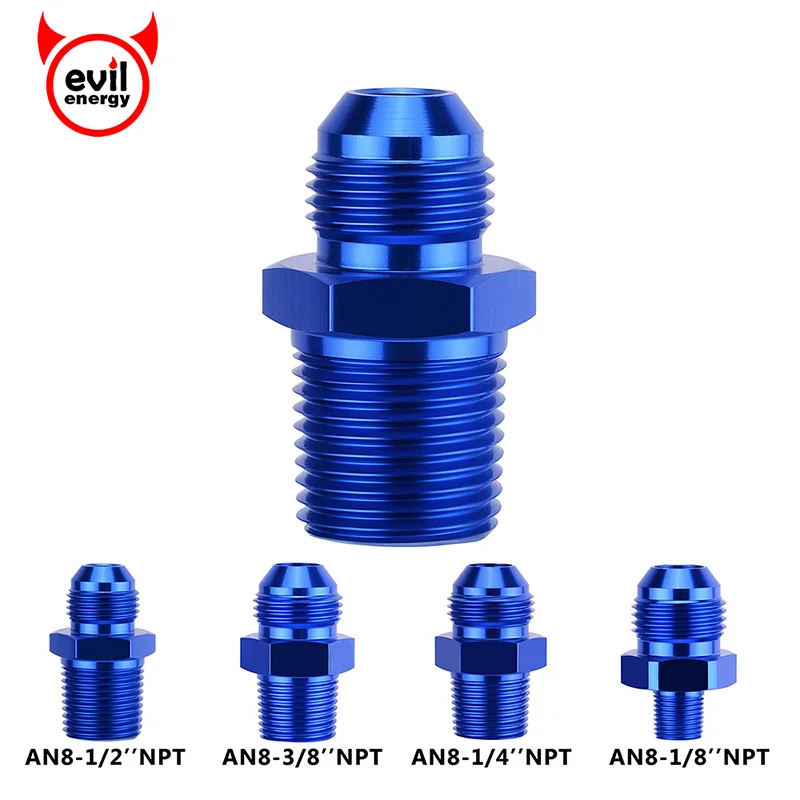 Evil energy алюминиевый штекер AN8 до 1/" 1/2" 3/" 1/4" NPT резьба прямой адаптер трубы мазут фитинг шланг адаптер