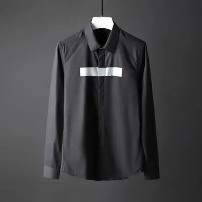 Новинка мужская хлопковая рубашка Camisa Masculina модная мужская рубашка с длинными рукавами и принтом из смолы Модная приталенная футболка мужские рубашки - Цвет: BLACK