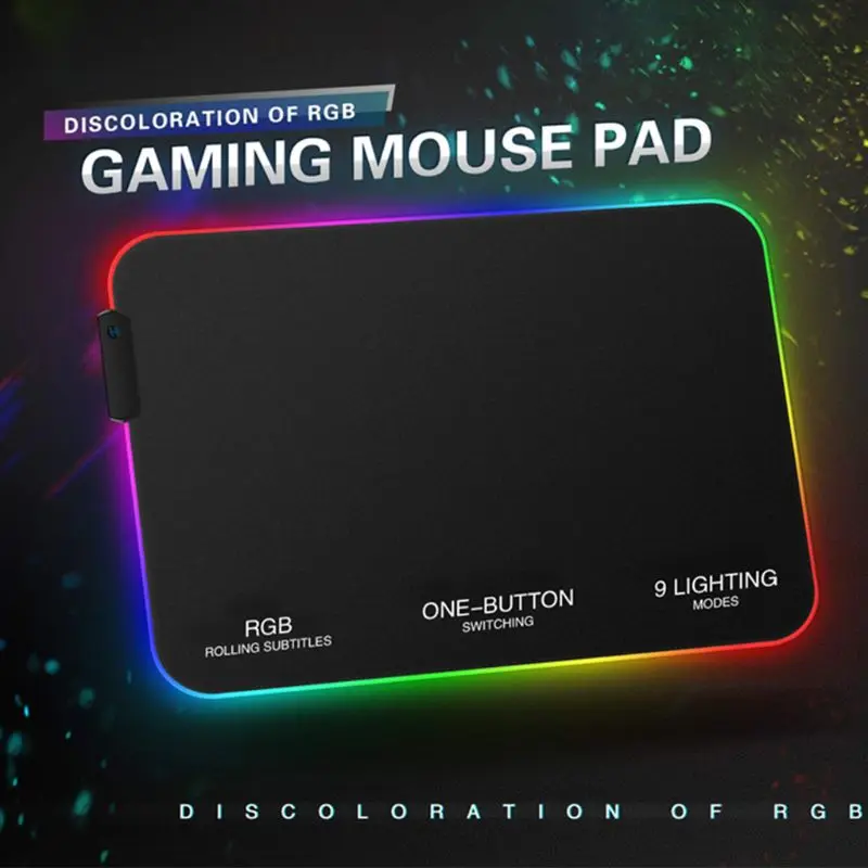 RGB 7 Красочный светящийся коврик для мыши игровой светодиодный осветительный Коврик Для Мыши для ПК ноутбук Настольный Ноутбук аксессуары