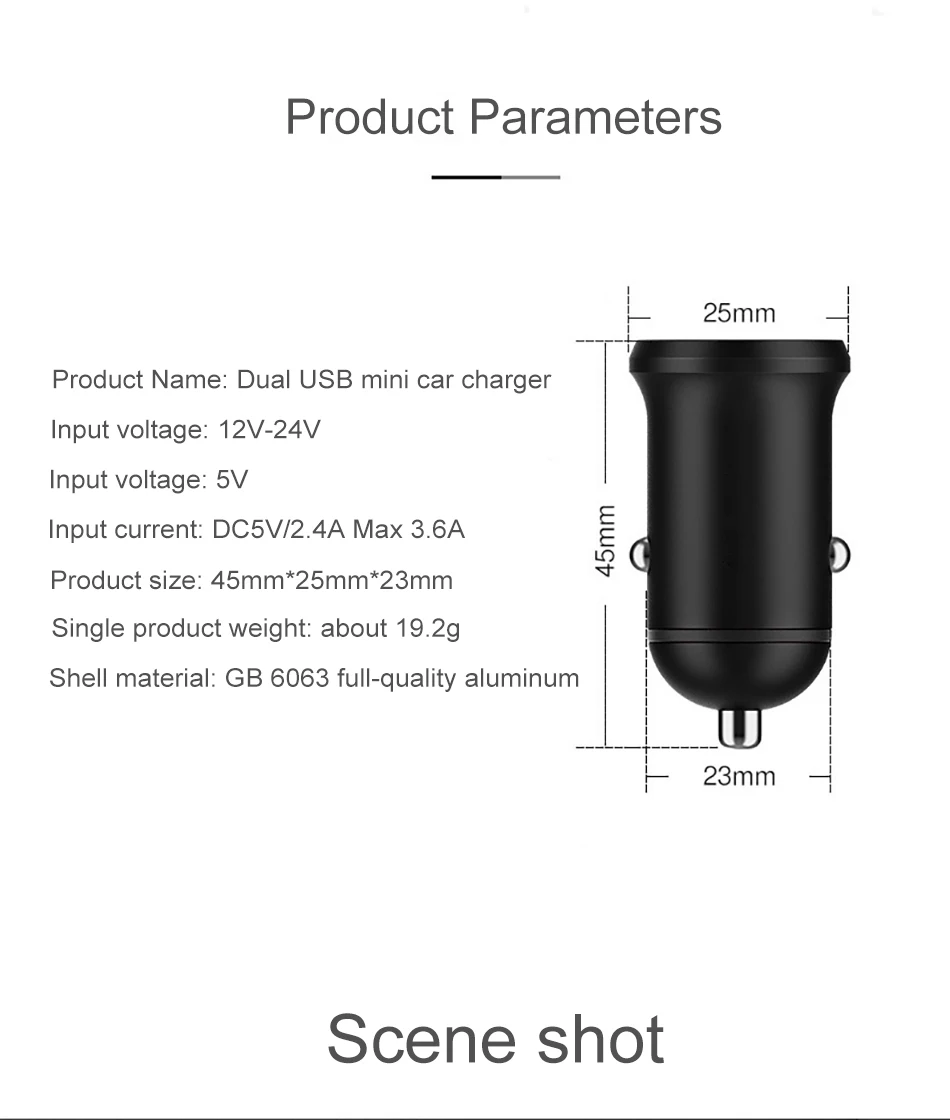 !ACCEZZ Mini Dual 2 Port USB Car Power Fast Charger Adapter For iPhone 7 Plus 6 5S 4S XS MAX XR Huawei P10 Samsung Galaxy S8 S7 (11)