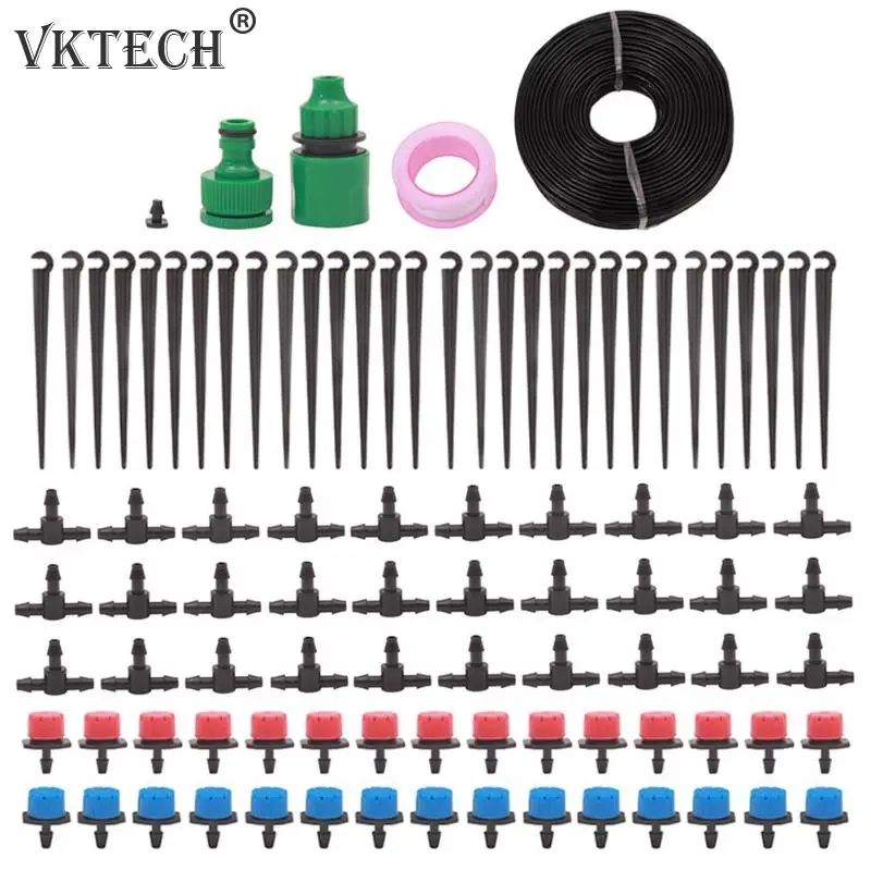25 м DIY система капельного орошения сад автоматический поливный шланг Регулируемый садовый мини опрыскиватель комплект садовые наборы для
