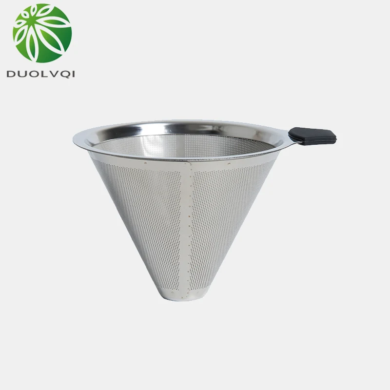

Duolvqi Practical Drip Coffee Filter Reusable Stainless Steel Coffee Filter Durable Coffee Pot Filter Funnel Grid Coffee Tools