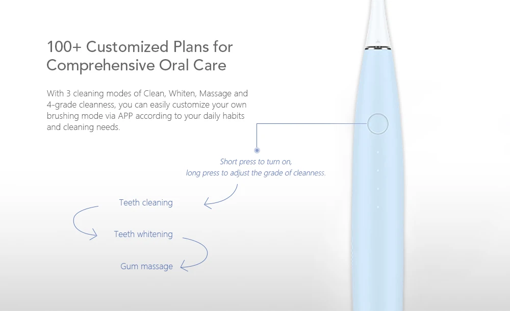 Oclean SE Зубная щётка Перезаряжаемые Ультразвуковая электрическая зубная щетка для Зубная щётка приложение Управление с 4 насадки для зубной щетки и 1 Настенный Держатель
