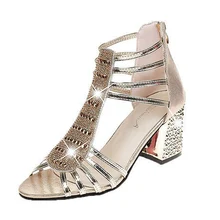 Womens Shoes Rough-heeled Sandals 2019 Summer Korean High-heeled Back Zipper Women Sandals Beach Fishmouth Sandals Women Shoes Womens Shoes Rough-heeled Sandals 2019 Summer Korean High-heeled Back Zipper Women Sandals Beach Fishmouth Sandals Women Shoes