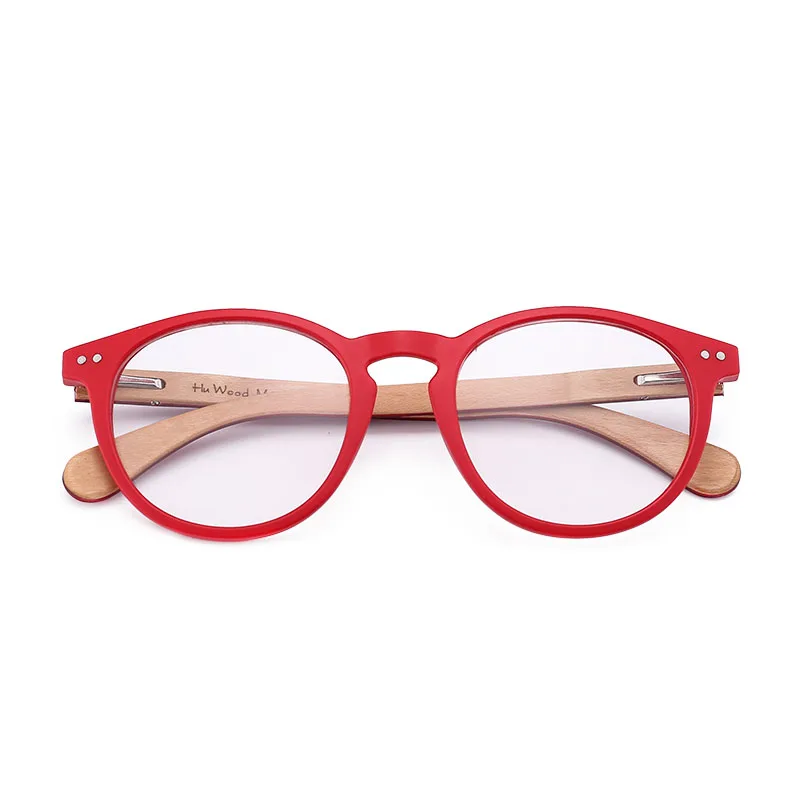 Hu wood, модные женские очки, оправа, мужские оправы для очков, винтажные круглые прозрачные линзы, очки, очки GR6001 - Цвет оправы: NO5