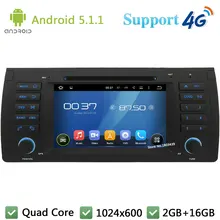 Quad Core 1024*600 Android 5.1.1 Car DVD Player Radio Stereo 3G/4G WIFI GPS Map For BMW 5 Series X5 E53 E39 E39 M5 Range Rover
