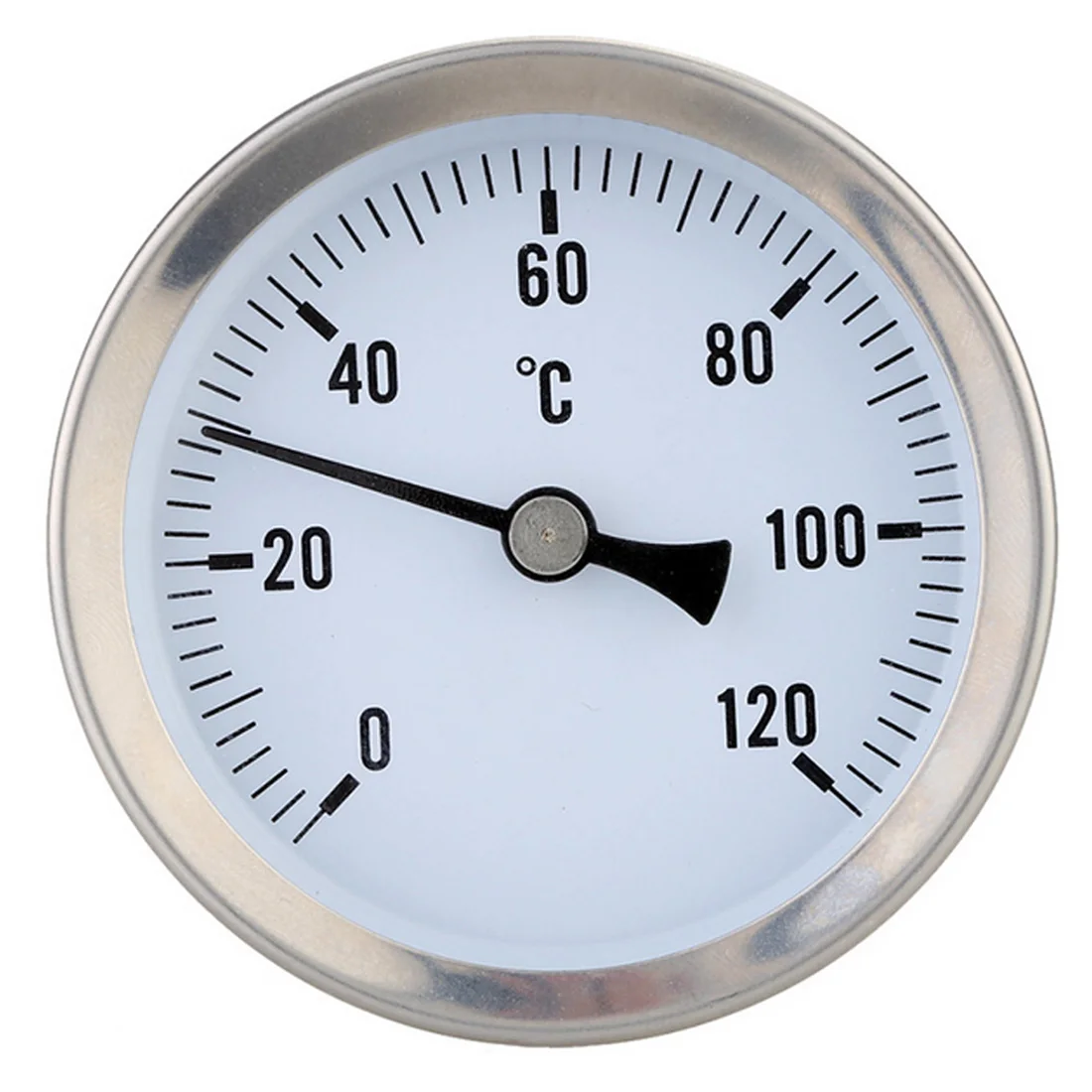 

1pcs 63mm Dial Horizontal Thermometer Aluminum Temperature Gauge Meter For Water Pipe/ Air Conditioning Pipe/ Oil Tank
