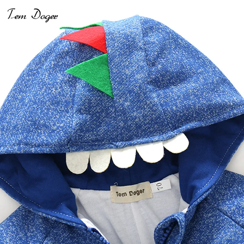 Tem Doger Spring Autumn Boys Tops Jackets Casual Hooded Baby Boys Long Sleeve Outerwear Coats Monster Jackets for Boys
