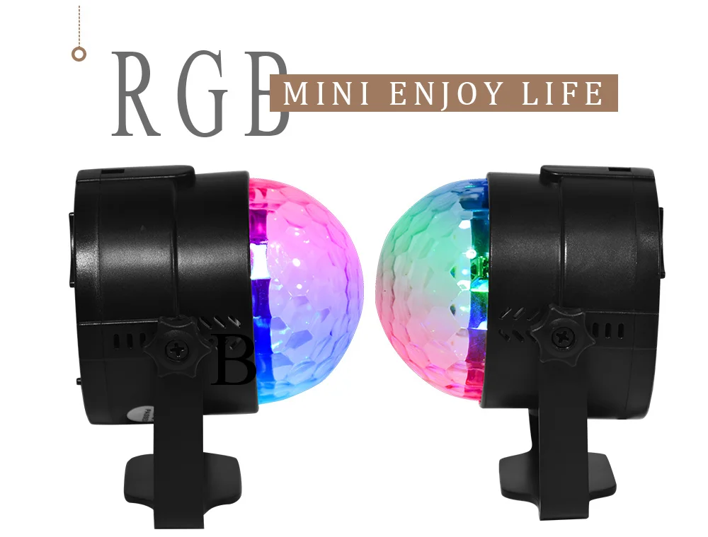 3 Вт Мини RGB светодиодный освещение на сцену шар DJ кристалл магический свет диско шар Вечерние огни с пультом дистанционного управления (4