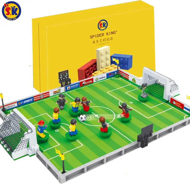 SK Small Big Size 251pcs World Soccer Field 2018 Football Bricks Green