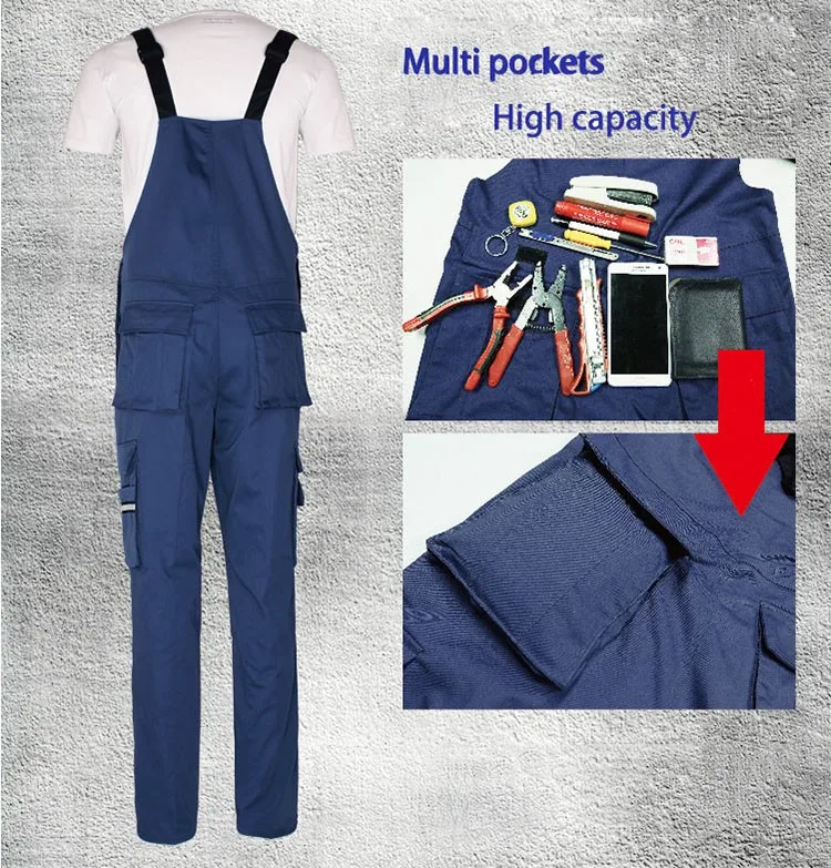 Men bib overall work coveralls fashion vintage locomotive repairman strap jumpsuit pants work uniform summer sleeveless overalls (8)