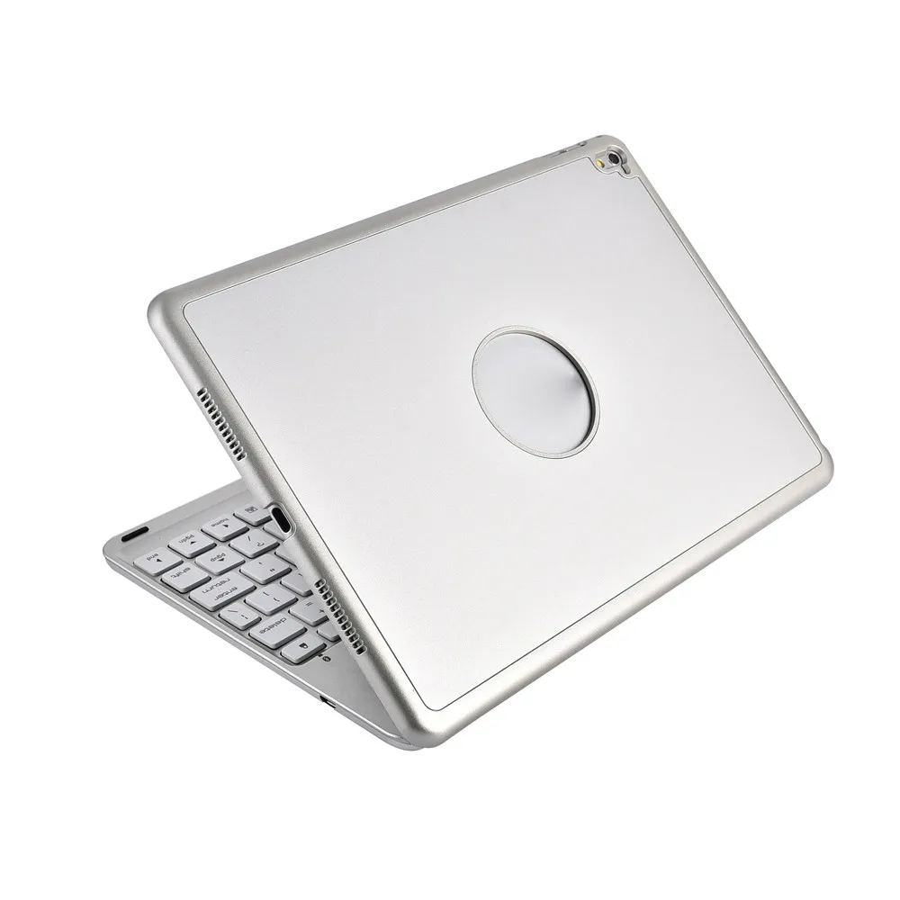 7 цветов с Подсветкой Bluetooth клавиатура Smart Folio чехол для iPad Pro 9,7 дюймов 20A Прямая поставка - Цвет: Серебристый