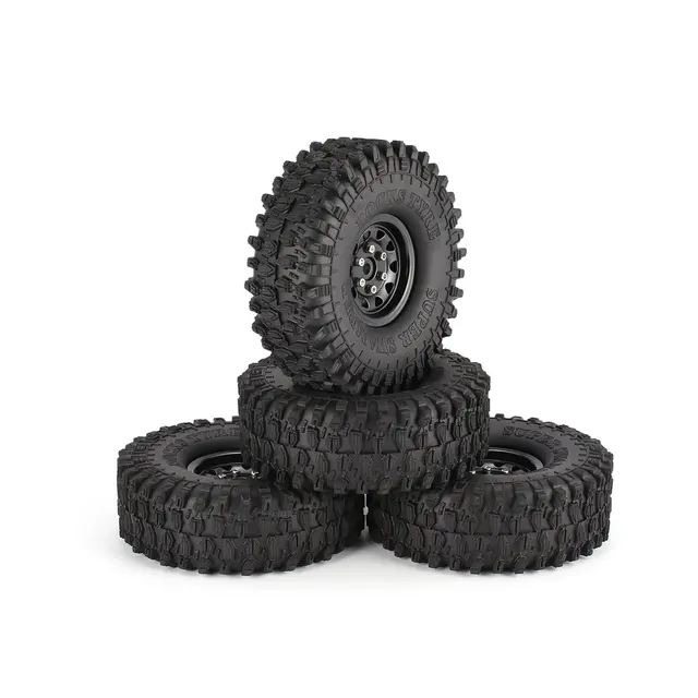 Best Price 4Pcs 1.9 Inch 120mm Rubber Tires Tire with Metal Wheel Rim Set for 1/10 Traxxas TRX-4 SCX10 RC4 D90 RC Crawler Car Toys Part