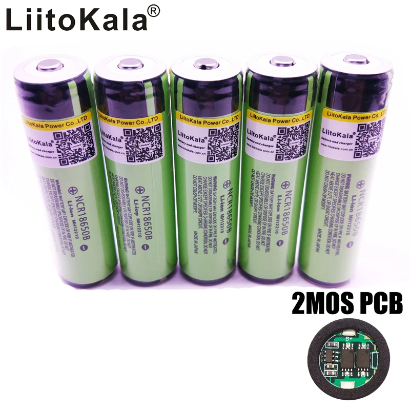 Аккумулятор liitokala для Panasonic 18650 3400 литий-ионный аккумулятор 3400 мАч ncr18650b с защитой от PCB