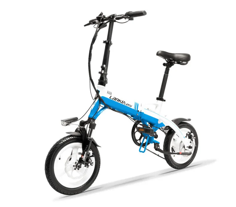 Cheap A6 Hidden Battery Mini Portable Folding E Bike, 14 Inches Electric Bicycle, Disc Brake, Magnesium Alloy Rim, High Quality 21