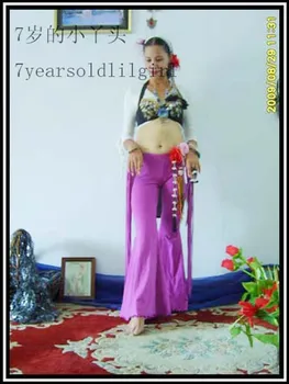 

Lycra cotton tribal Belly dance Sharp corners flare Pants with tape AJ34