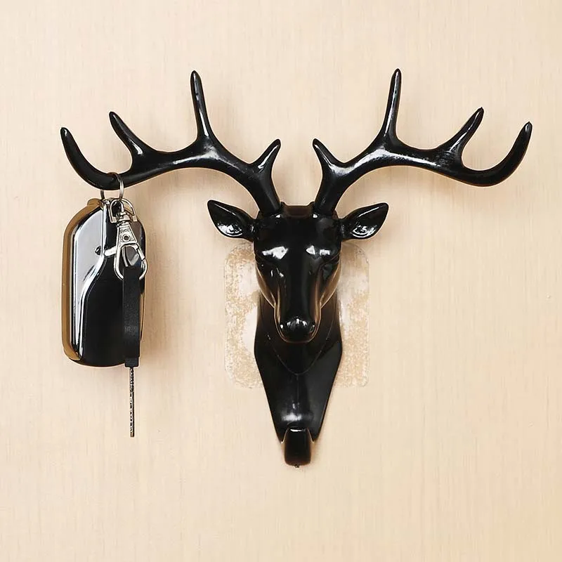 

Loozykit Home Decorative Hook Wall Hanging Key Storage Rack Household Sundries Storage Animal Head Christmas Decor