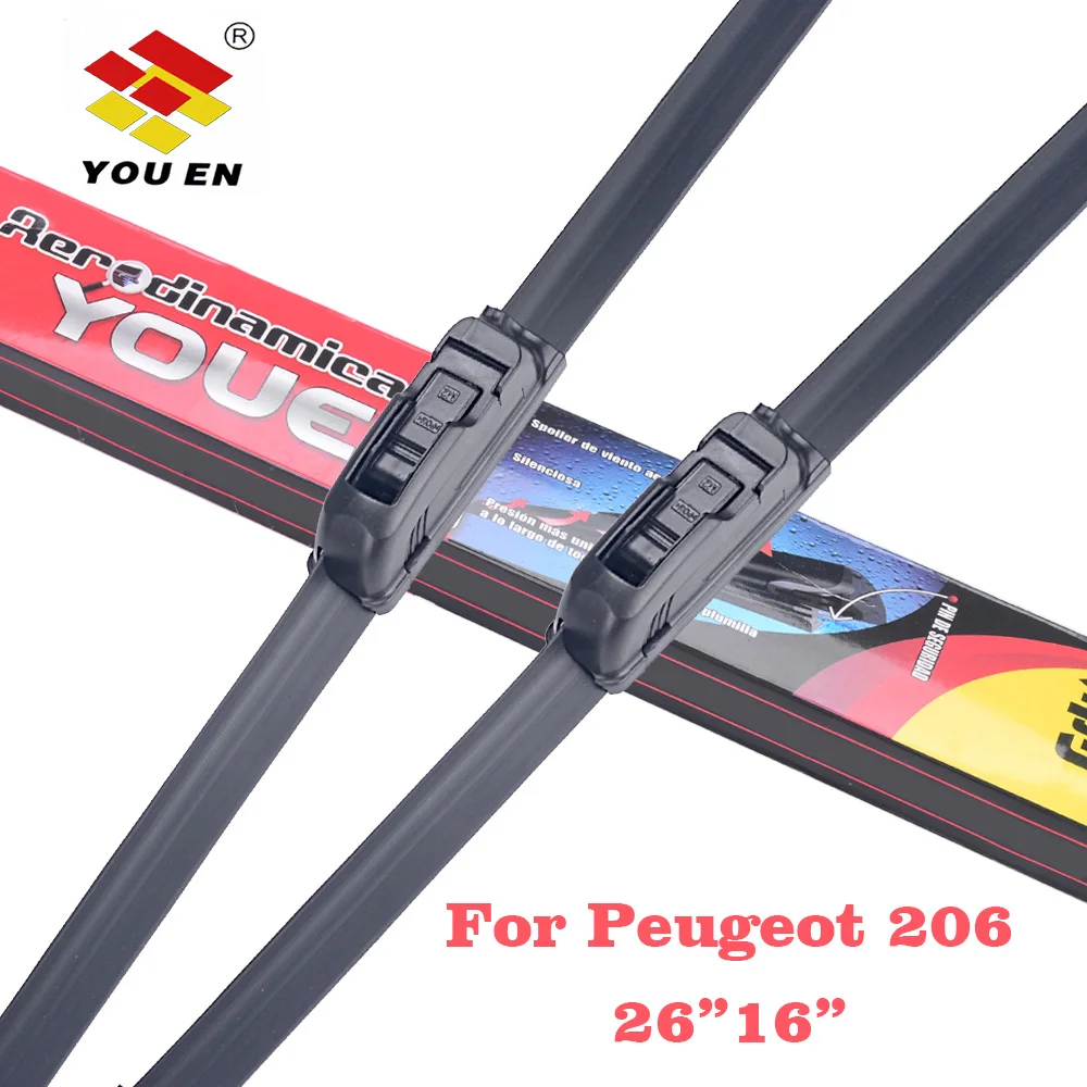 YOUEN Wiper Blades For Peugeot 206 2001 2002 2003 2004 2005 2006 Car