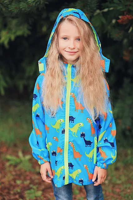 Детские куртки с капюшоном, водонепроницаемые ветровки, весенняя куртка для девочек с рисунком динозавра, дождевик для малышей, куртка, верхняя одежда для мальчиков