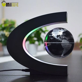 

EU/US Plug C Shaped Magnetic Balls Levitation Globe With World Map Home Ornement Business Birthday Gifts Office Bar Decoration