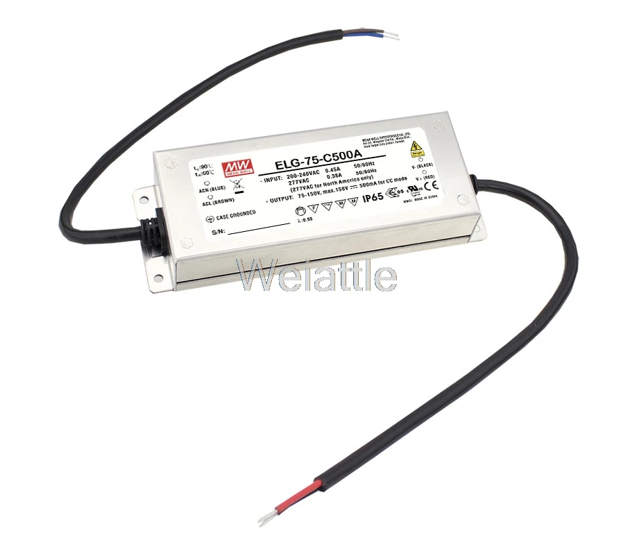 

MEAN WELL original ELG-75-C500DA 158V 500mA meanwell ELG-75 158V 75W Single Output LED Driver Power Supply DA type