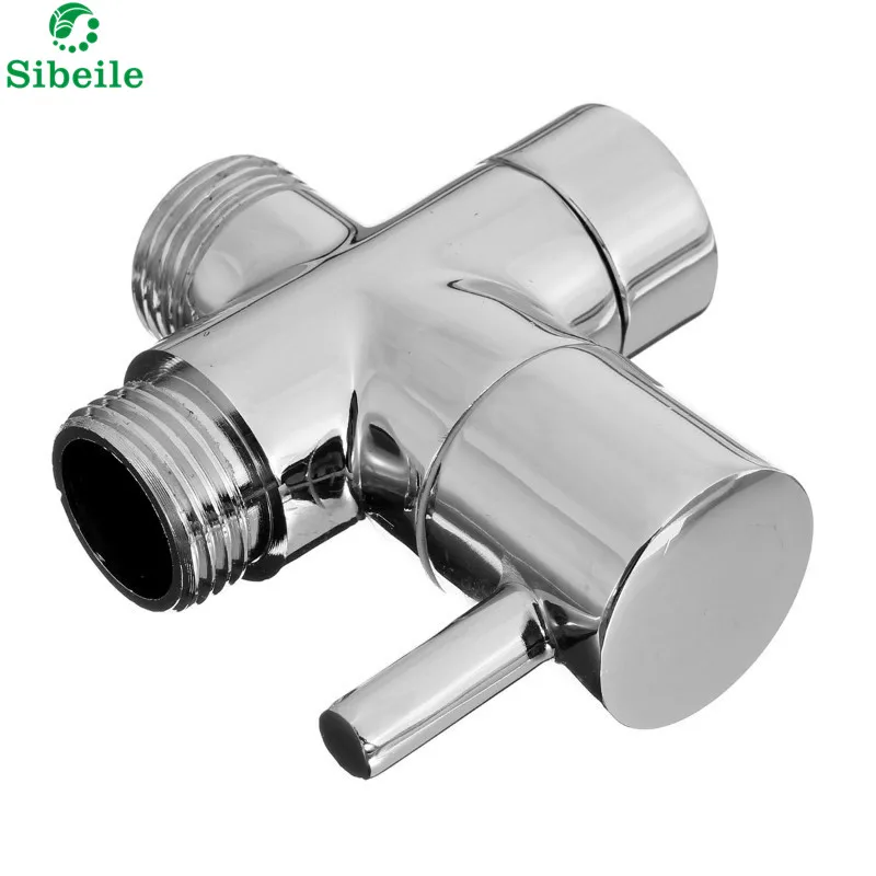 SBLE brass 1/2" bathroom shower faucet tee connector chrome plated 3 way diverter toilet bidet shattaf valve
