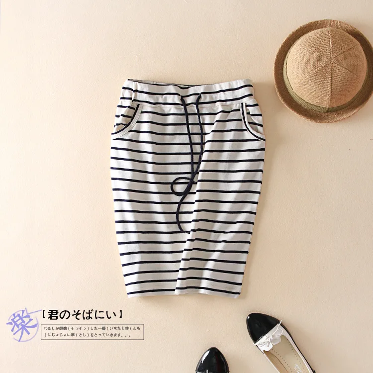 SHUCHAN, новая летняя хлопковая юбка, повседневные полосатые юбки, женские юбки-карандаш, корейский стиль, прямые модные юбки 6601