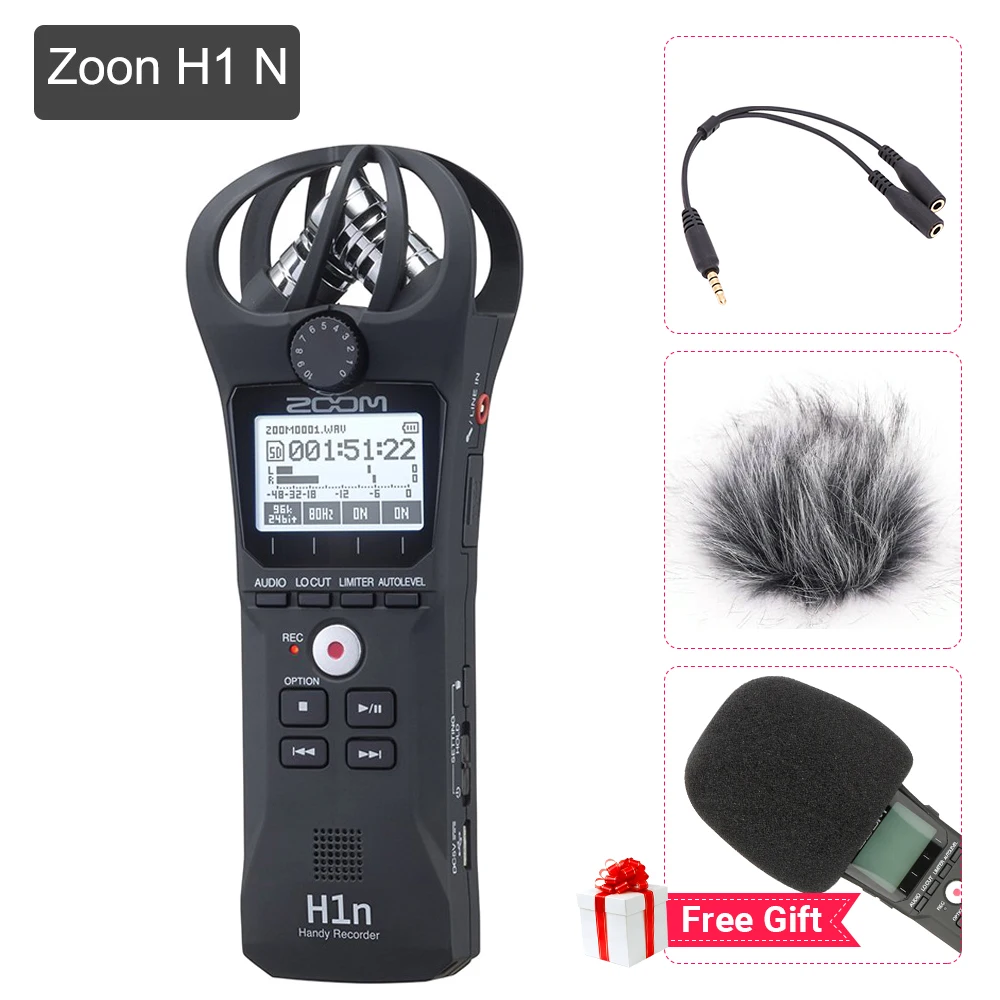 Portable Noir Zoom H1n Microphone Pratique Enregistreur Numérique Stéréo Enregistrement Stylo Portable Pour Interview Dslr Mise à Jour Du Zoom H1 Aliexpress