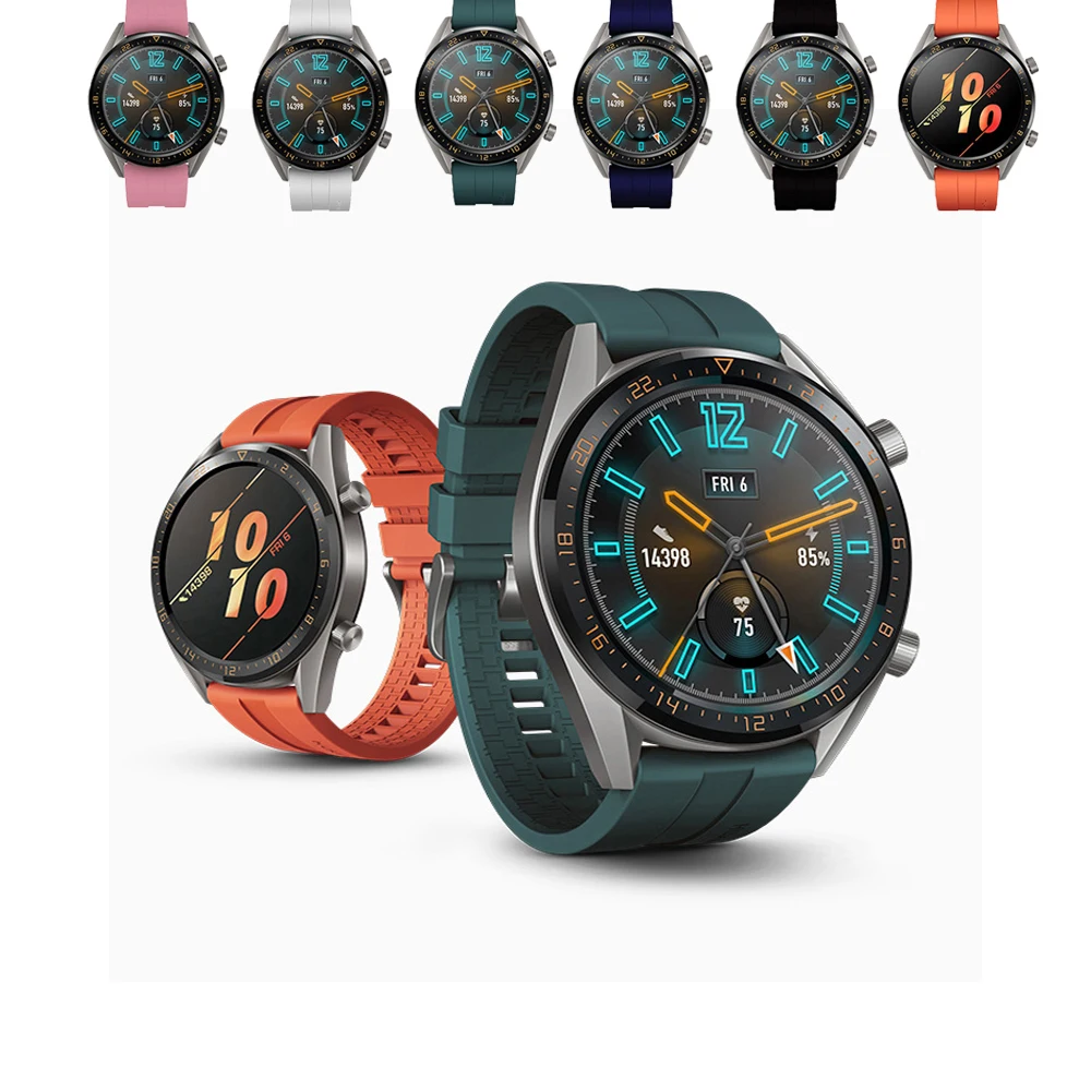 Ремешок силиконовый для samsung galaxy Watch 46 мм amazfit bip браслет смарт-часов Huawei watch GT 22 S3 |