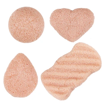 

4pcs/set Natural Soft Konjac Facial Puff Face Body Cleanse Washing Sponge Exfoliator Cleansing Sponge Puff