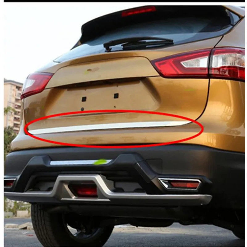 Подходит для 2014 2015 2016 2017 Nissan Qashqai Chrome хвост ворота накладка задний багажник литье