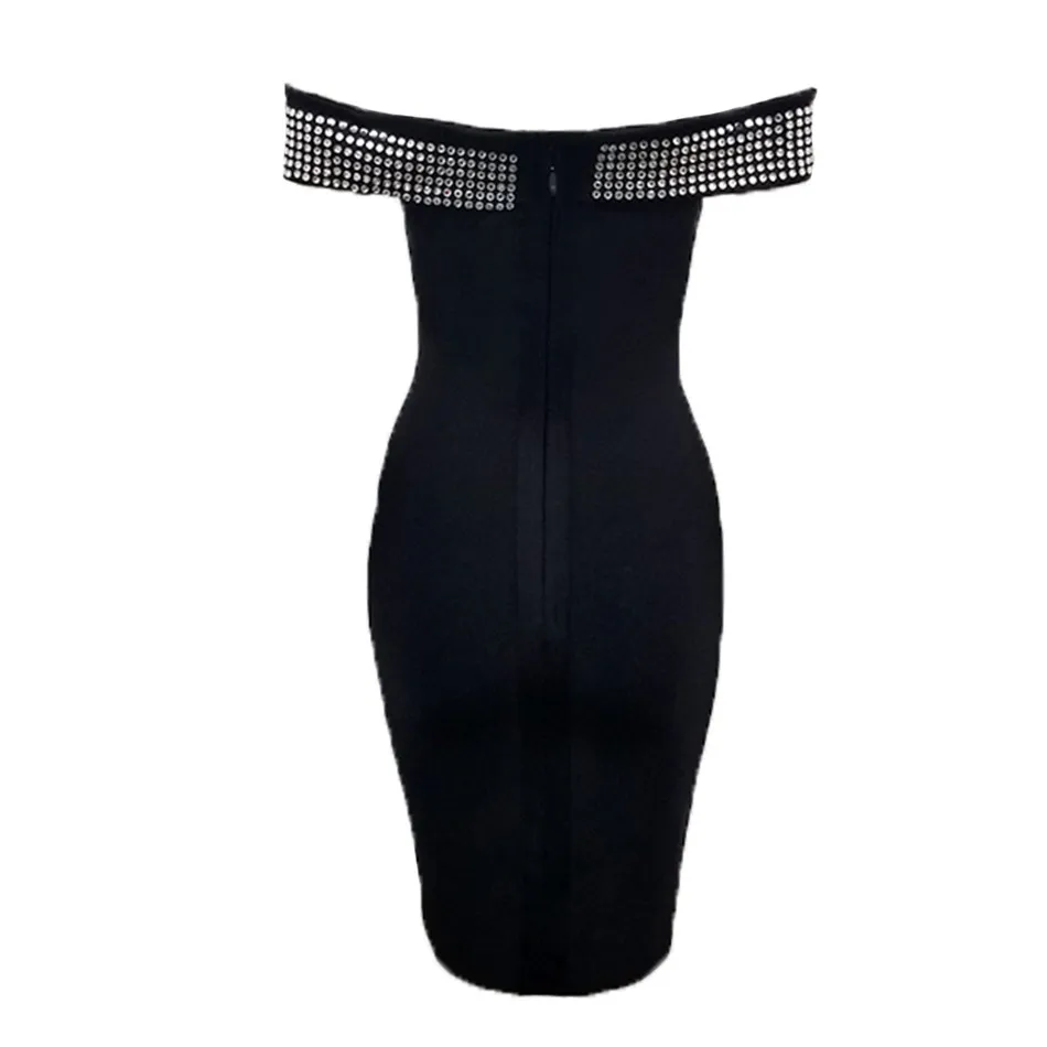2019-New-Evening-Party-Dress-Bandage-Dress-Vestidos-Clothing-Celebrity-Sexy-Slash-Neck-Club-Black-Elegant (2)