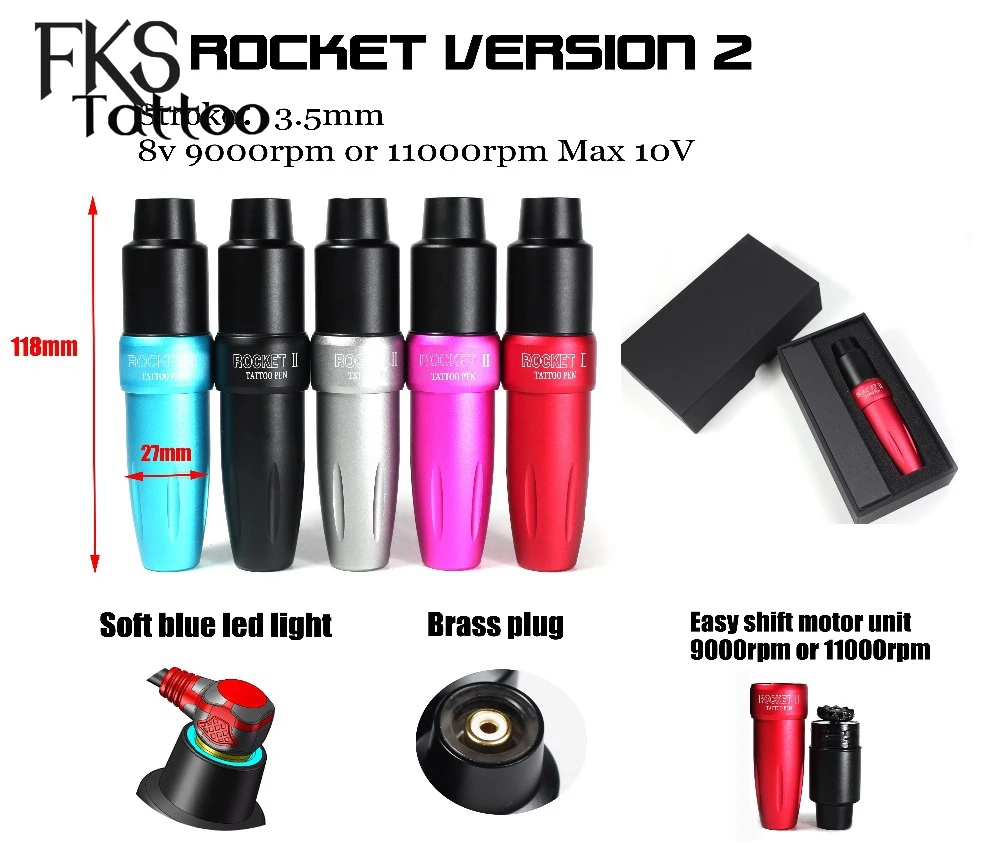 

Hotselling Rocket II Motor Tattoo Pen Tattoo Machine Rotating Tattoo Machine Space Aluminum Tattoo Gun Equipment