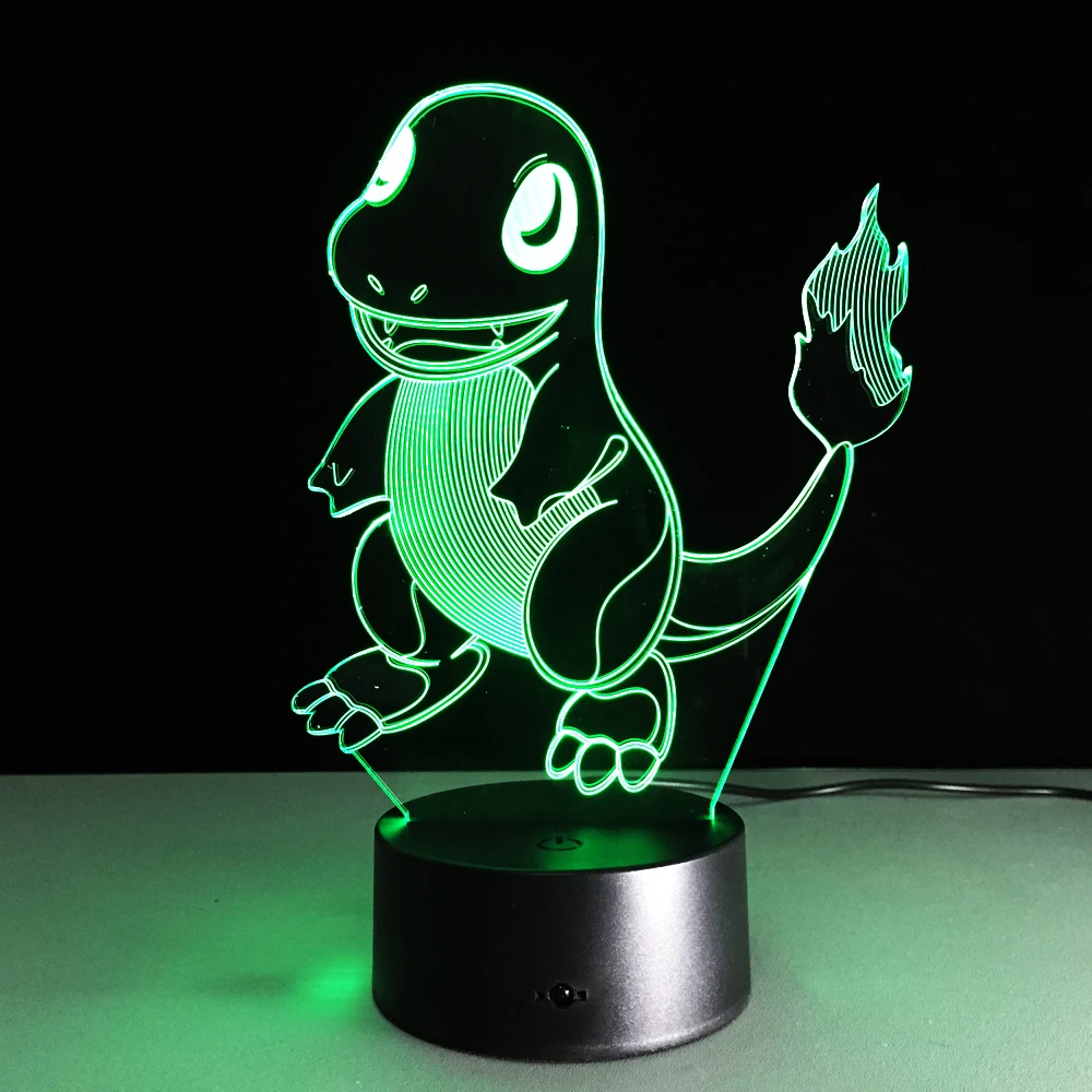  POKEMON Umbreon PIKACHU EEVEE CHARMANDER SQUIRTLE LED Night light Colorful Bed Lamp Illumination Li