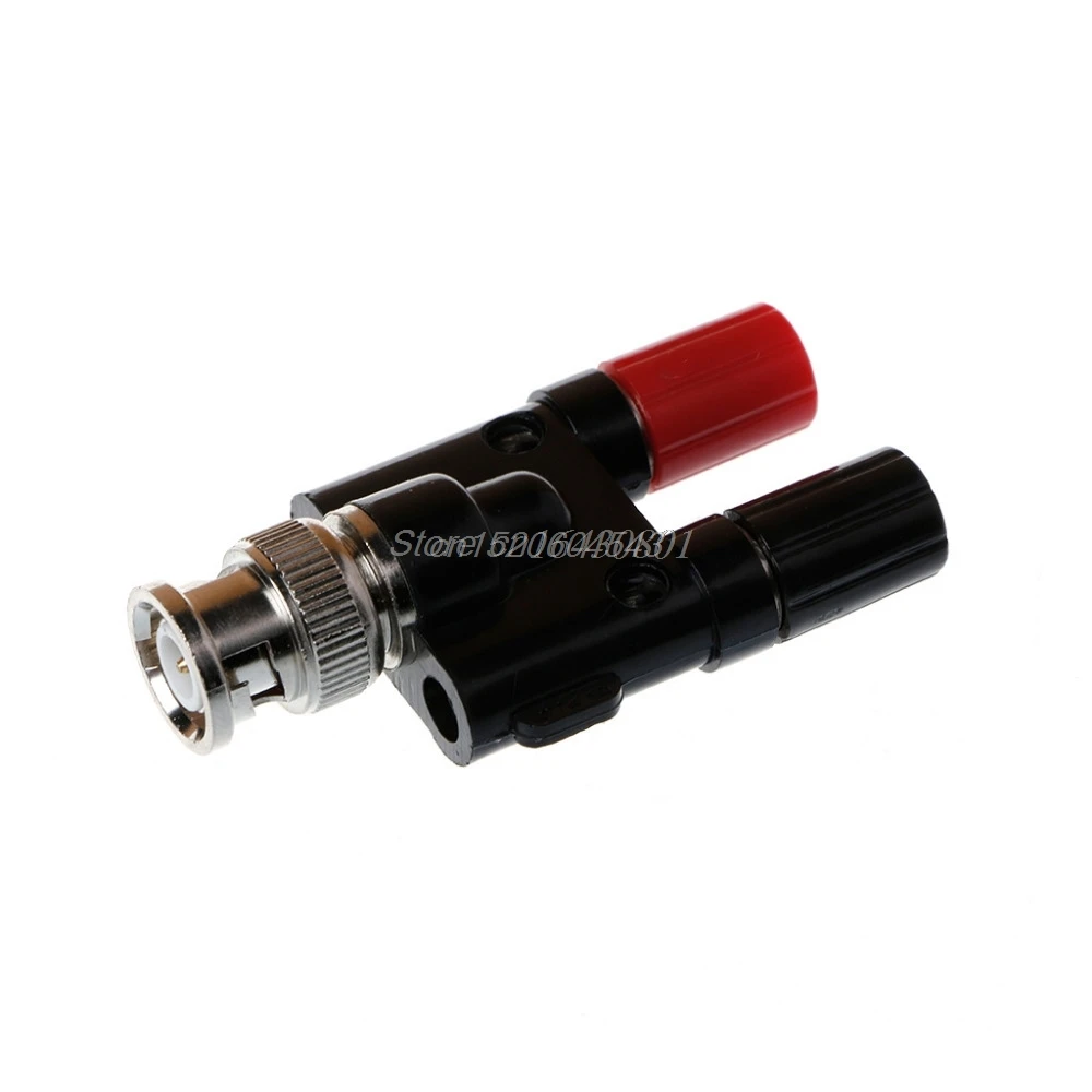 

1pc BNC Male to 4MM Twin Dua Binding Posts Banana Plug Jack Female Coaxial Adapte Connector BNC Male Terminals black & red R08