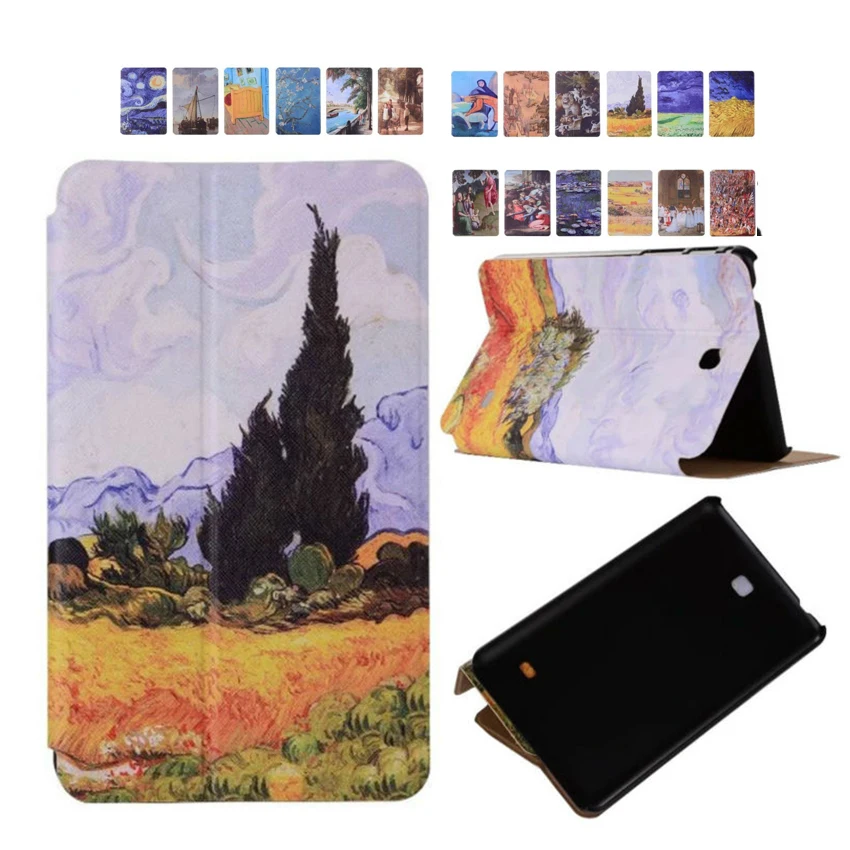 

Tablet Case For Samsung GALAXY Tab 4 Tab4 T230 T231 T235 PU Leather Case Flip 7'' Shockproof Flower Print Stand Case Smart Cover