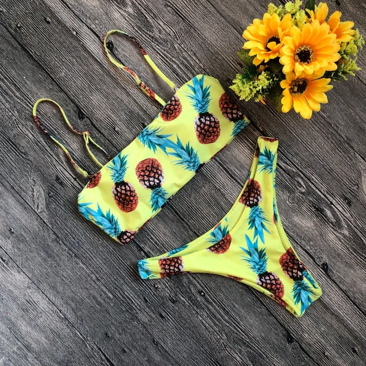 

2019 Sexy Bikinis Women Swimsuit High Waisted Bathing Suits Swim Halter Push Up Bikini Set padded bra bralette Swimwear Bra