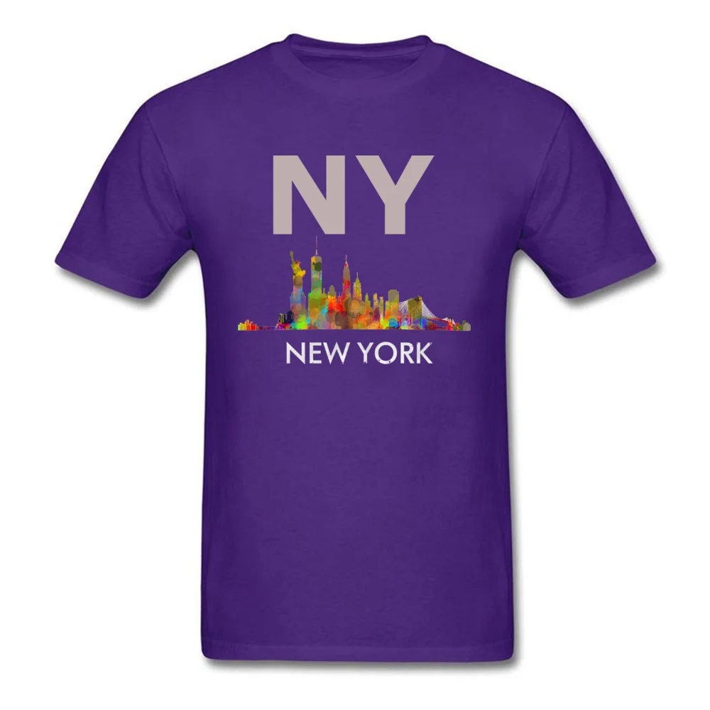 New York City Skyline v05 Cityscape Watercolor_purple