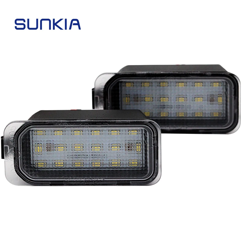 

SUNKIA 2Pcs/box Error Free LED License Number Plate Light for Jaguar New XJ/XF with Bult-in Canbus 18# High Power Chips