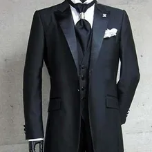 Красивый черный 4 шт Новая мода Мужчины s Бизнес платье свадебный костюм для мужчин жениха платья костюм для шафера горячая распродажа