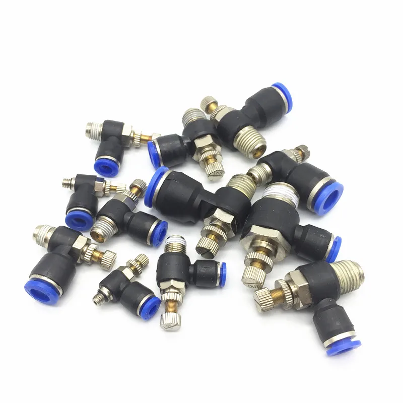 

Pneumatic fittings quick push in air regulator valve 1/8'' 1/4'' 3/8'' Male Thread-4 6 8 10 12mm air tube SL6-1 SL6-02 SL6-M5