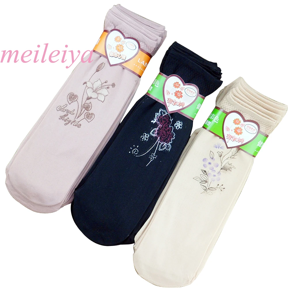 

MEILEIYA 10 Pairs/Bag New High Quality Summer Ladies Socks Fashion Embroidered Socks Ladies Thin Velvet Socks Breathable Socks