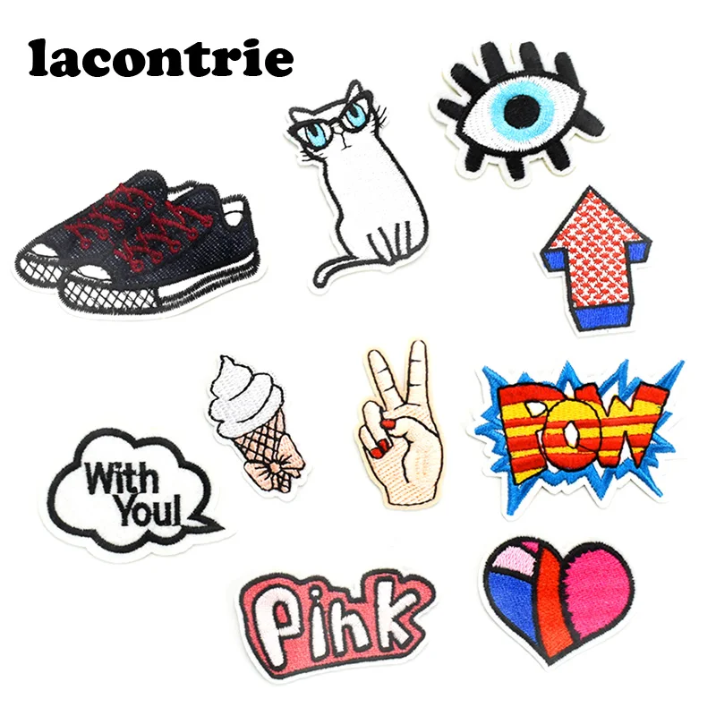 Cute patches for clothing iron on patches diy mixed embroidery patch applique parches ropa